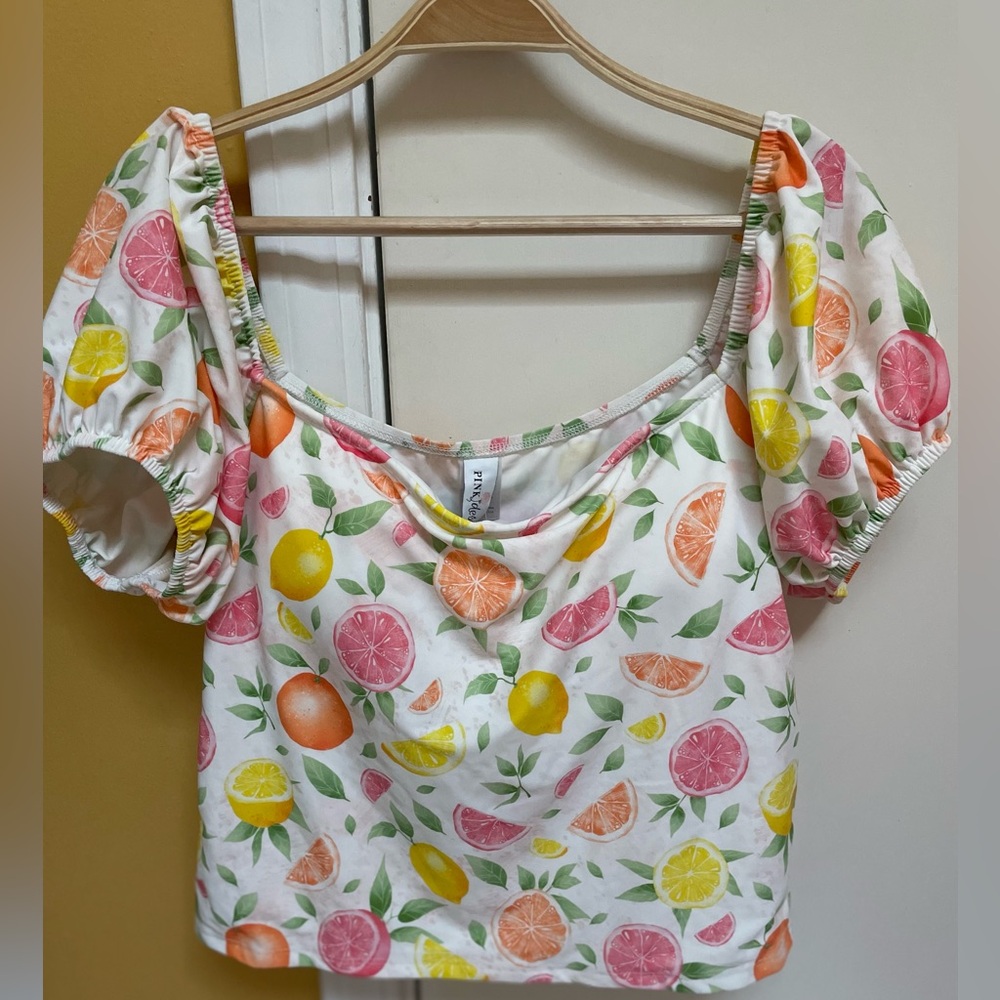 NWT Pink Desert XXXL Fun Fruit Cropped Top